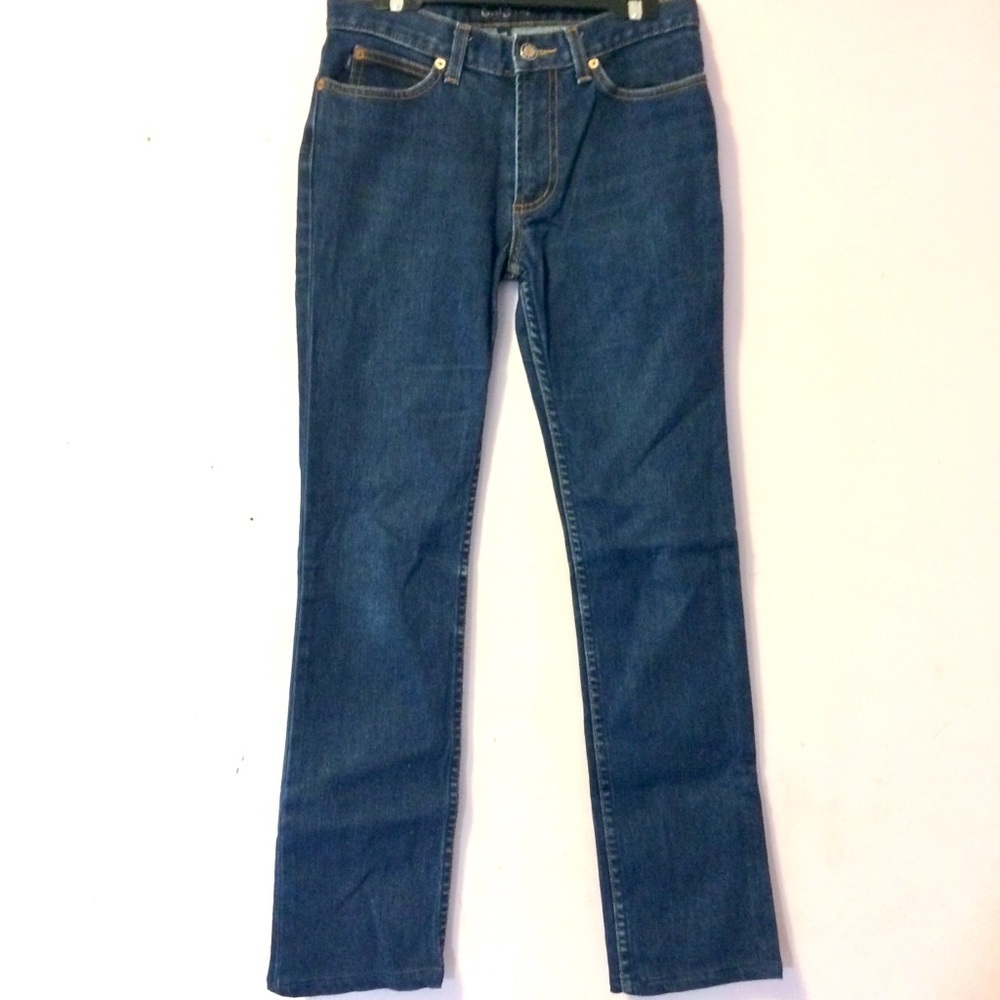 VINTAGE EARL JEAN 90s Y2K JEANS CIGARETTE LEG DARK BLUE DENIM 26